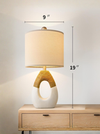 Set of 2 Small Boho Farmhouse Rattan Bedroom Bedside Lamps