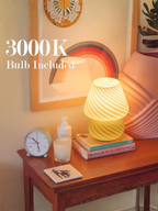 Murano Style Hand Blown Striped Glass Mushroom Decor Lamp
