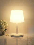 White Waterproof Cordless Rechargeable Table Lamp With Touch Control
