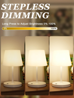 White Waterproof Cordless Rechargeable Table Lamp With Touch Control