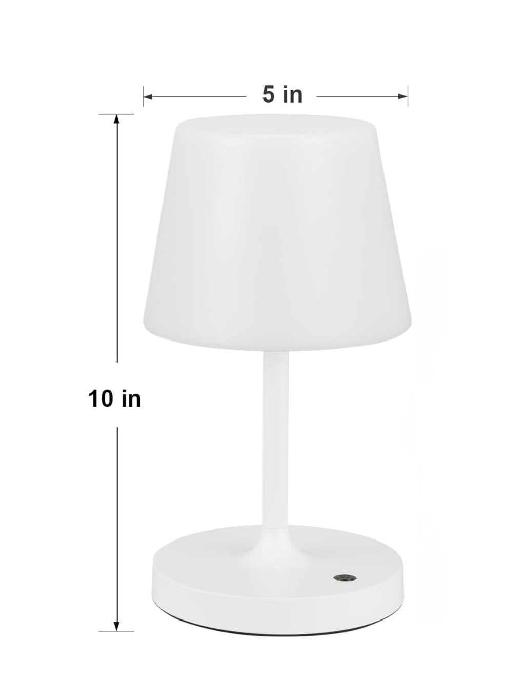 White Waterproof Cordless Rechargeable Table Lamp With Touch Control