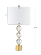 Modern Glam Clear Crystal And Brass Gold Decor Lamp
